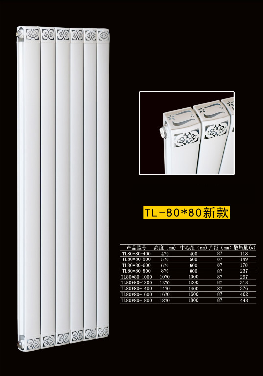 铜铝散热器80X80新款
