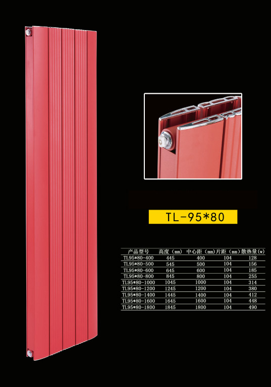 铜铝散热器95X80